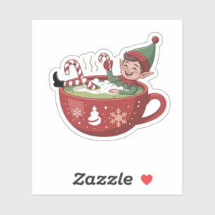 Funny Elf Taking Matcha Bathub Christmas