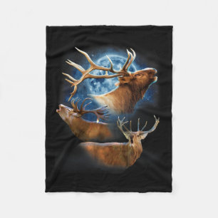 Funny Elk Hunting Shirt - Elk Shirt Elk Howling At Fleece Blanket