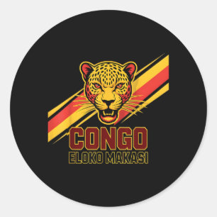 Funny Eloko Makasi Leopard Dr Congo Boys Vacay Classic Round Sticker