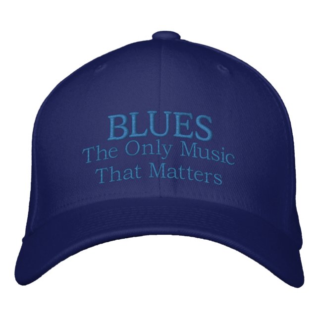 Funny Embroidered Blues Music Cap (Front)