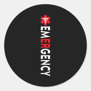 Funny emergency department emergency room nurse er classic round sticker