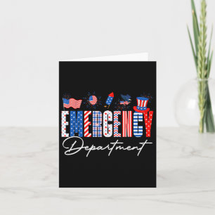 Funny Emergency Department Er Nurse Usa Flag 4th O Card