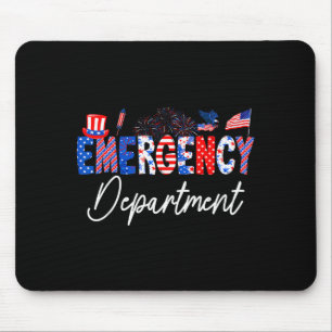 Funny Emergency Department Er Nurse Usa Flag 4th O Mouse Mat