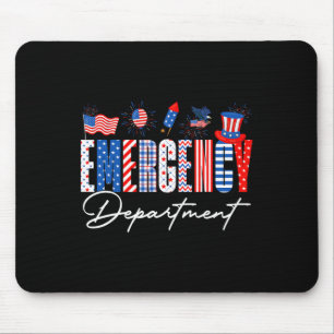 Funny Emergency Department Er Nurse Usa Flag 4th O Mouse Mat