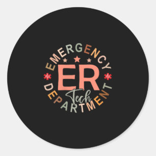 Funny Emergency Department Tech Emergency Room Tec Classic Round Sticker