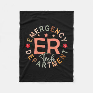 Funny Emergency Department Tech Emergency Room Tec Fleece Blanket