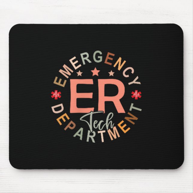 Funny Emergency Department Tech Emergency Room Tec Mouse Mat (Front)
