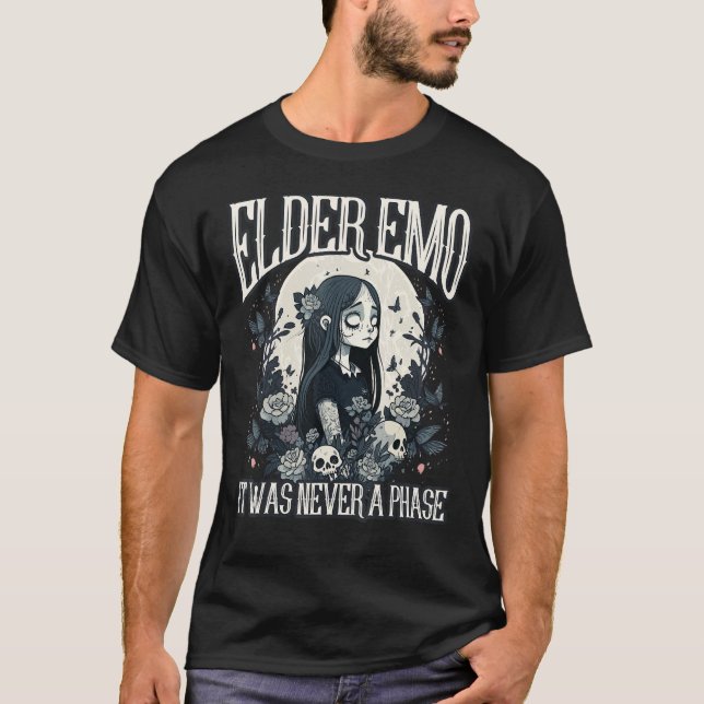 Funny Emo Girl - Elder Emo It Was Never A Phase -  T-Shirt (Front)