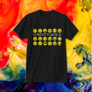 Funny Emoji Dadittude  T-Shirt