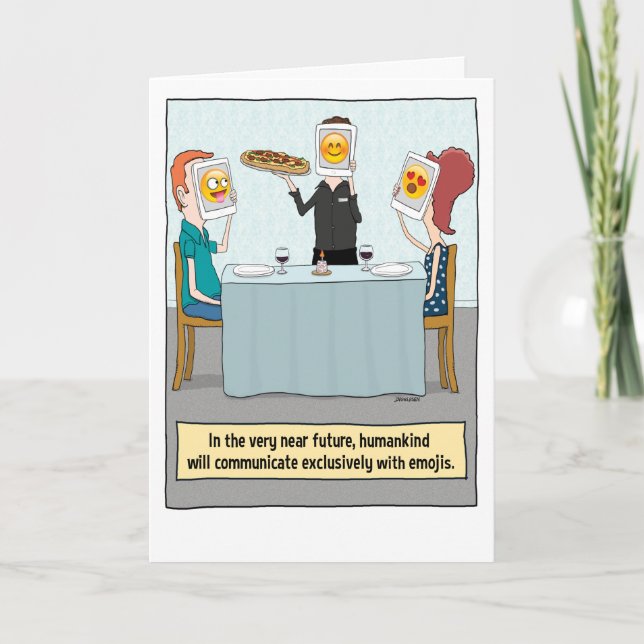 Funny Emoji Faces Birthday Card (Front)