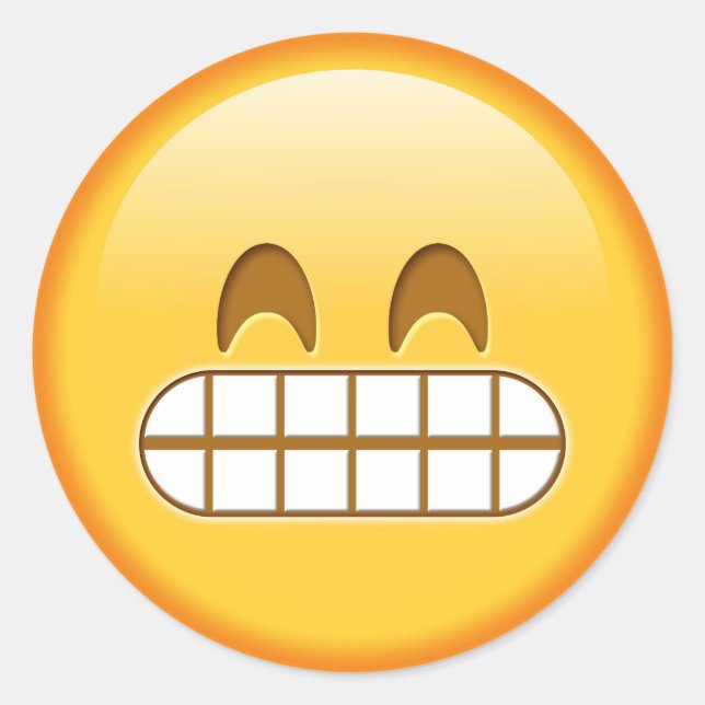 Funny emoji glossy round sticker (Front)