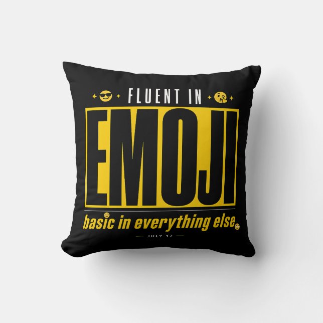 Funny Emoji Lover Decorative Cushion (Front)