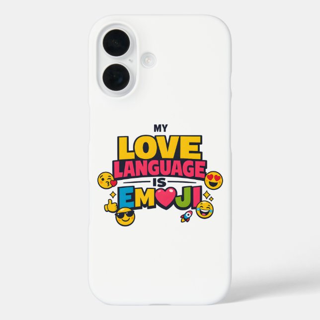 Funny Emoji Lover iPhone 16 Cases (Back)