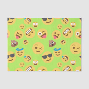 Funny Emoji Pattern (green) Tissue Paper