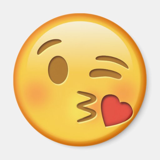 Image of Funny emoji round magnet