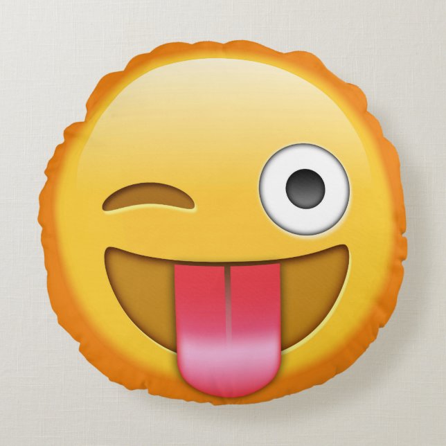 Funny Emoji Throw Pillow (Front)