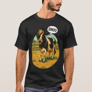 Funny Emoo Cow Halloween Goth Punk Grunge Style T-Shirt