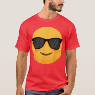 Funny Emoticon Cool Smiling Face with Sunglasses f T-Shirt