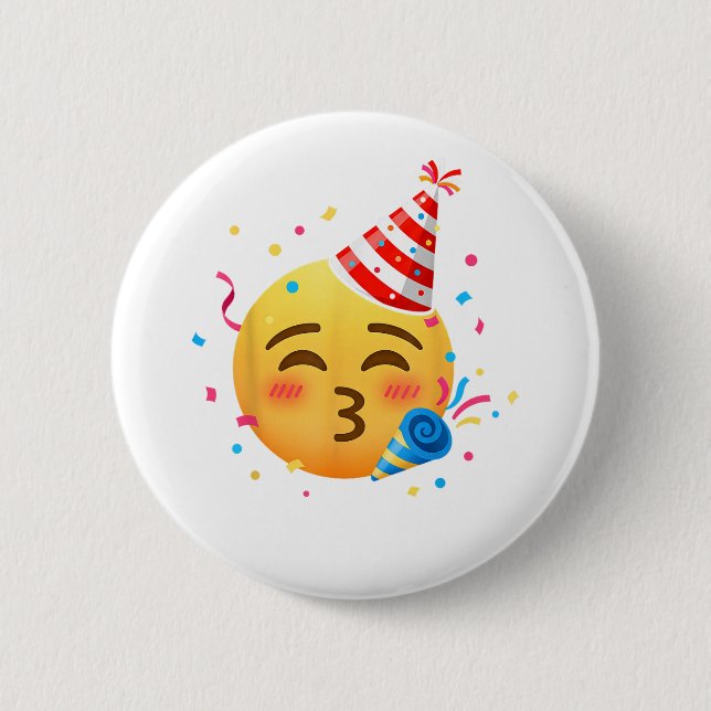 Funny Emoticon Party 6 Cm Round Badge (Front)