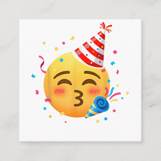 Funny Emoticon Party Enclosure Card (Front)
