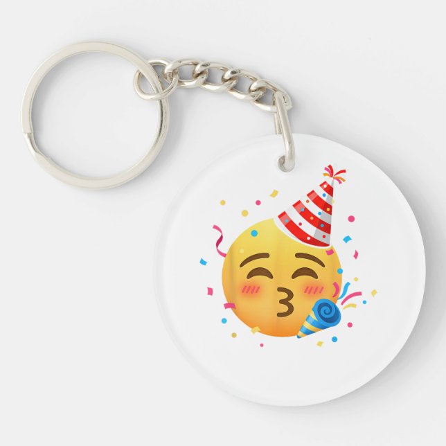 Funny Emoticon Party Key Ring (Front)