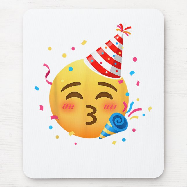 Funny Emoticon Party Mouse Mat (Front)