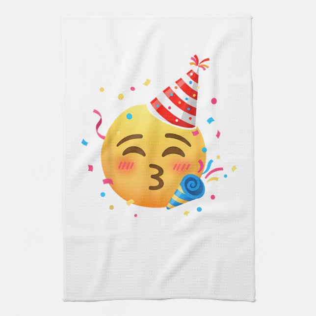 Funny Emoticon Party Tea Towel (Vertical)