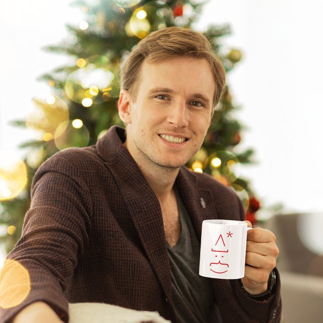 Funny Emoticon Santa Cute Geek Nerd Hot Cocoa Milk Mug (Funny Emoticon Santa Cute Geek Nerd Hot Cocoa Milk Mug)