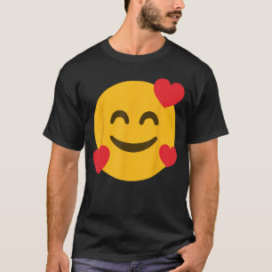 Funny Emoticon Smiling Grin Face with Floating Hea T-Shirt