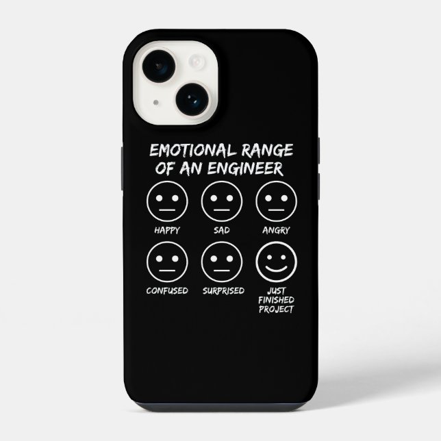  Funny Emotional Range Of An Engineer Fan Faces iPhone Case (Back)