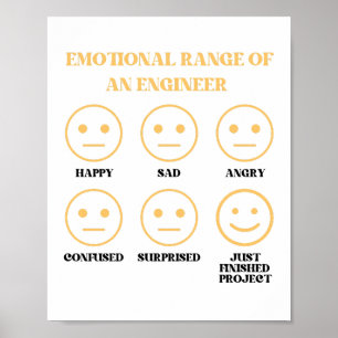 Funny Emotional Range Of An Engineer  Poster
