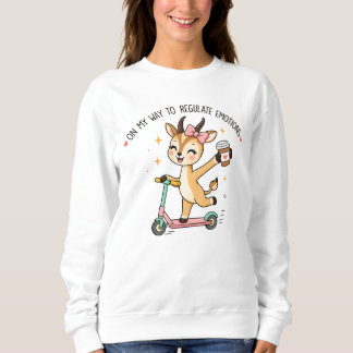 Funny Emotional Regulation Gazelle with Coffee Sweatshirt