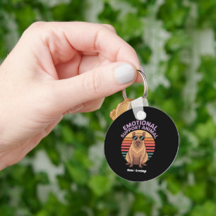 Funny Emotional Support Animal Capybara Lover Gift Key Ring
