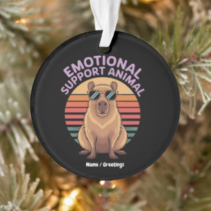 Funny Emotional Support Animal Capybara Sticker Ornament