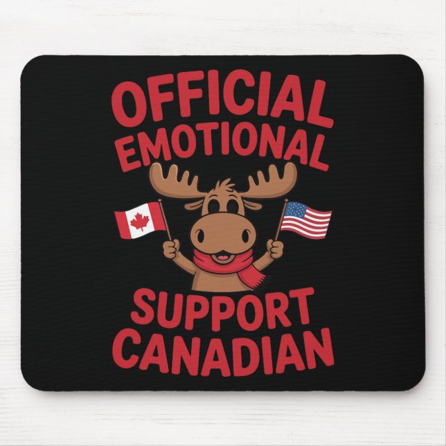 Funny Emotional Support Canadian Hockey Player Coa Mouse Mat (Front)