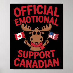 Funny Emotional Support Canadian Hockey Player Coa Poster