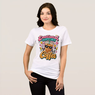 Funny Emotional Support Coffee T-Shirt Cute Iced Tri-Blend Shirt
