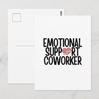 funny emotional support coworker postcard