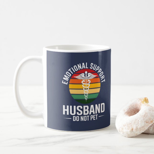 Funny Emotional Support Husband Coffee Mug (With Donut)