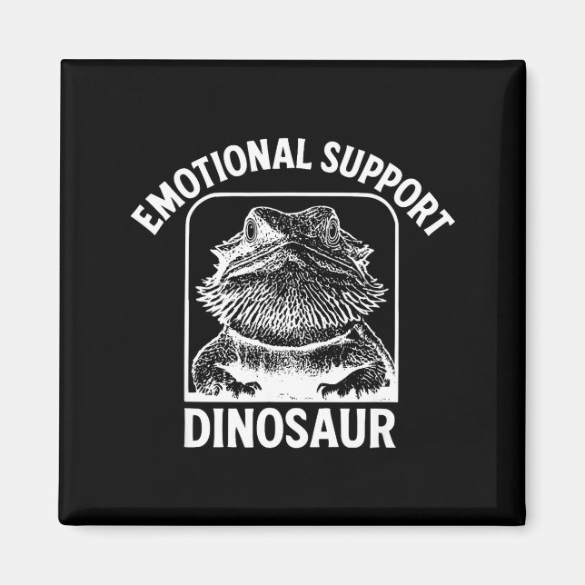 Funny Emotional Suprt Dinosaur  Magnet (Front)