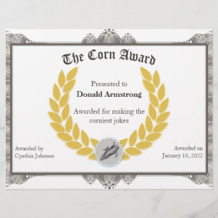 Funny Employee Award -  Corn
