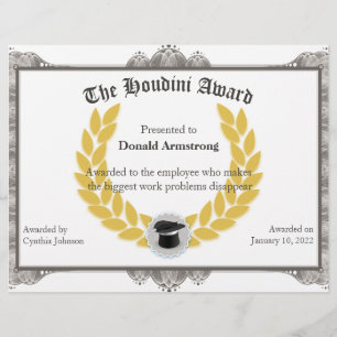 Funny Employee Award -  Houdini