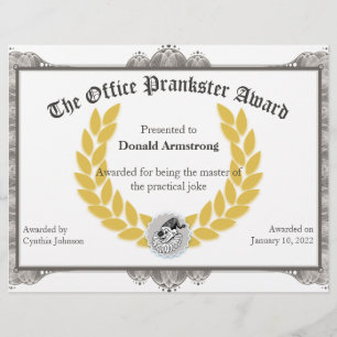Funny Employee Award - Practical Joke
