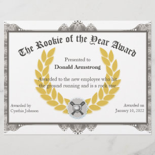 Funny Employee Award - Rookie of the Year