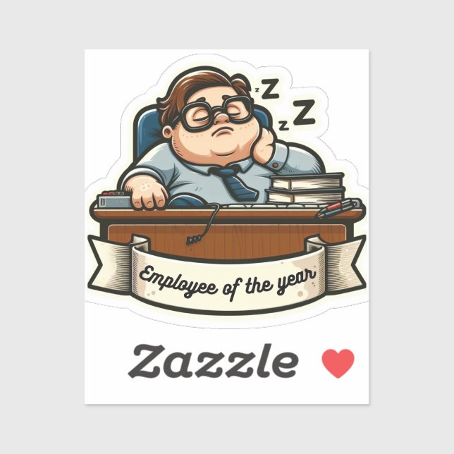 Funny "Employee of the year" sticker- sarcasm- bad (Sheet)