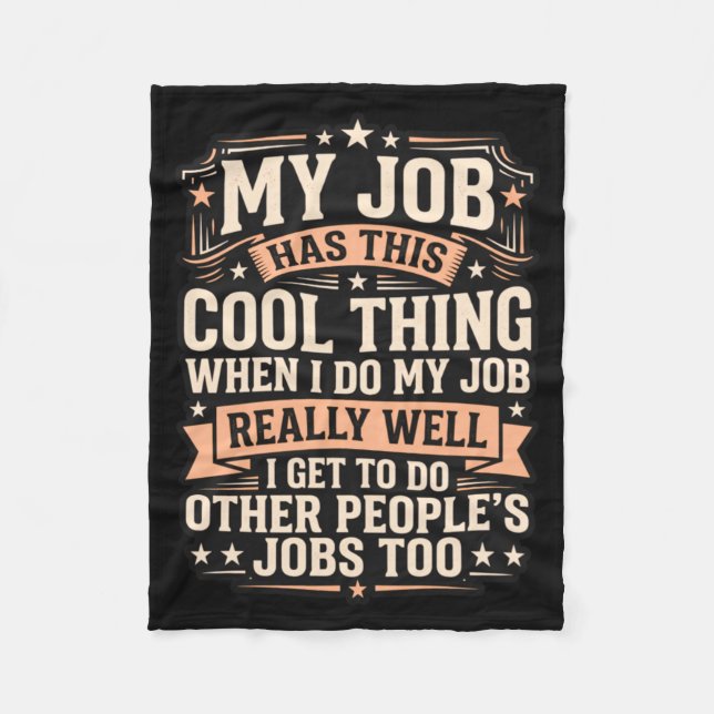 Funny Employee Sarcasm Multitasking Workplace Fleece Blanket (Front)