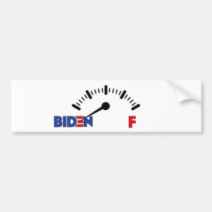 Funny Empty Biden Gauge Running On Empty Bumper Sticker