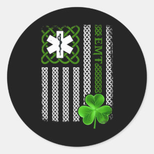 Funny Ems Emt Paramedic Gift St Patricks Day Shirt Classic Round Sticker