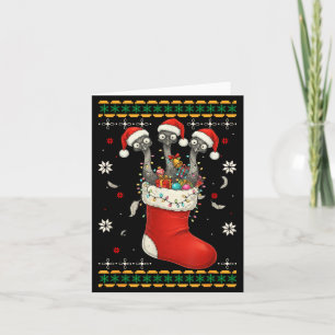 Funny Emu Bird In Xmas Socks Lights Christmas  Card