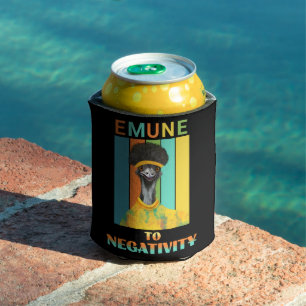 Funny Emu Bird Pun - Emune to Negativity Can Cooler